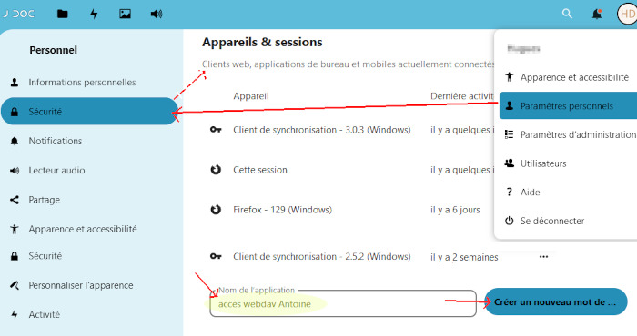 Acces et mot de passe applicatif