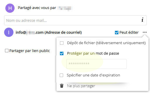 partage email protege